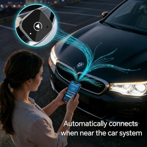 2-in-1 Wireless CarPlay and Android Auto Adapter – Mini Bluetooth Car Adapter for iPhone (iOS 10+) & Android, Includes USB-C and USB Connector, Fast Pairing, No-Delay Connection, 2026 Upgrade – Silver — view 4