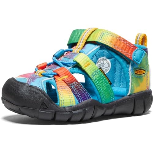 KEEN Toddler's Seacamp 2 CNX Closed Toe Sandal, Vivid Blue/Original Tie Dye, 7 T (Toddler's) US