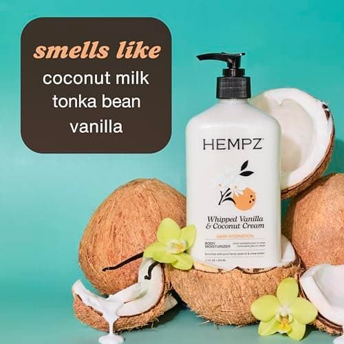 Hempz Whipped Vanilla & Coconut Cream Body & Hand Lotion, Vegan Formula, for Men or Women, 17 oz. — view 3