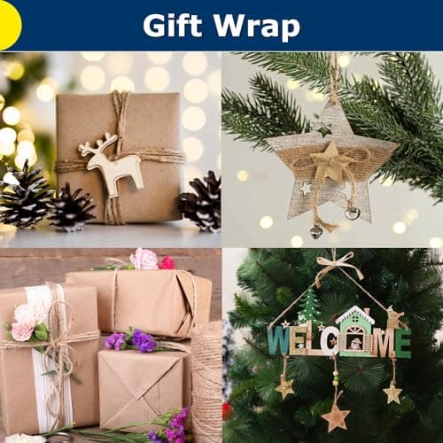 Vanhench 805FT Natural Jute Twine String, Bulk Hemp Jute Rope Cord Twine for Crafts Gardening, Gift Wrapping, Wedding Décor, Packing Material Burlap Ribbon, Christmas Knitting Macrame Decoration — view 4