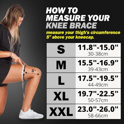 PowerLix Knee Compression Sleeve - Best Knee Brace for Men & Women- Knee Support for Running, Basketball, Weightlifting, Gym, Workout, Sports, (Black, Large) — view 5