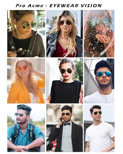 Pro Acme Classic Aviator Sunglasses for Women & Men Polarized Metal Frame UV400 Driver Sunglasses, 62 MM（Gold/Orange Red Mirrored-Polarized）