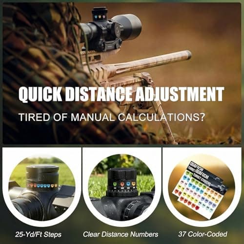 Quafochi 12 Sheets Turret Sticker Tags for Scope, Waterproof Yardage Stickers, Easy to Read, No Residue, Fits Most Scope Caps, Fast Dialing for Long & Short Range Shooting, Rifle Scope Turret Stickers — view 4