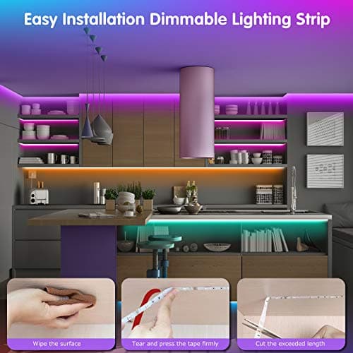 Tenmiro Led Lights for Bedroom 100ft(2 Rolls of 50ft) Smart Music Sync Color Changing LED Strip Lights with App and Remote Control RGB LED Strip, LED Lights for Room Home Party Decoration — view 6