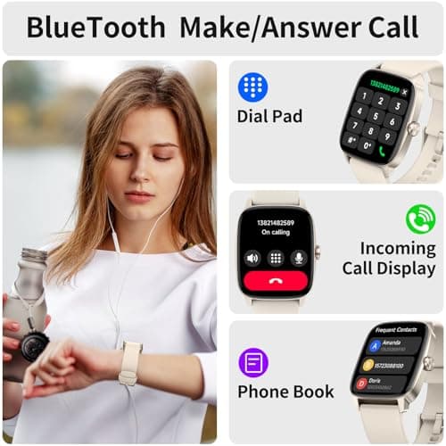 Smart Watches for Men Women with Bluetooth Calling, Heart Rate Sleep Monitor, 1.85 Inch Screen, DIY Dial, 100+ Sports Modes, AI Built-in Fitness Tracker, IP68 Waterproof, Smartwatch for Android iPhone