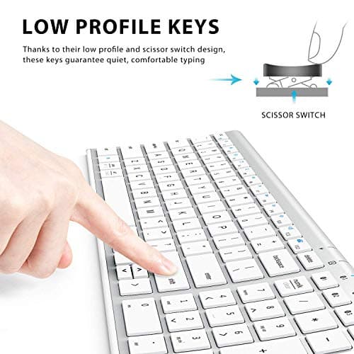 iClever BK10 Bluetooth Keyboard, Universal Bluetooth 5.1 Wireless Keyboard with Number Pad, Ergonomic Design, Multi-Device Compatibility, Stable Connection for Mac, iPad, iPhone, Android, Windows — view 2