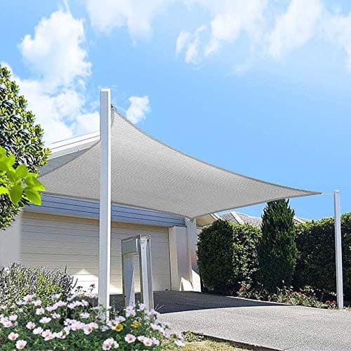 HOMA 5' x 8' Grey Rectangle Sun Shade Sail Canopy, 95% UV Blockage Awning Shelter Fabric Cloth Screen for Patio Outdoor Backyard - Heavy Duty Commercial Grade (Custom Size - Made in USA)