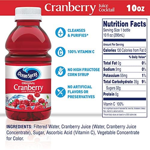 Ocean Spray Cranberry Cocktail Juice Drink, (Pack of 6) 10 Ounce, 60 Fl Oz — view 2