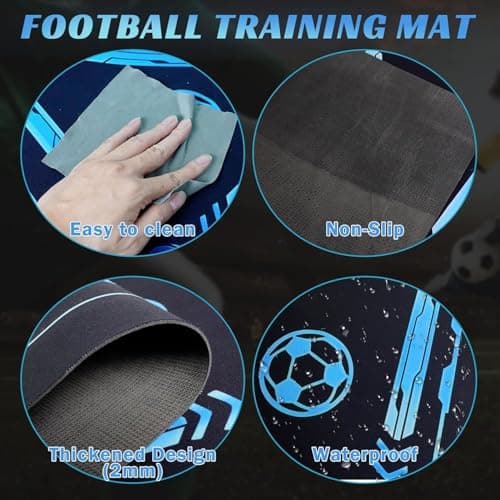 Football Kicking Training Mat, Football Trainer Dribble Silent Training Aids, Foot-ball Door Mat Anti-Slip Carpet For Corner Pitch Floor, Training Pace Ball Control Player Equipment