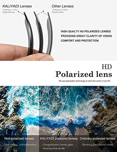 KALIYADI Classic Aviator Sunglasses for Men Women Driving Sun glasses Polarized Lens UV Blocking (3 Pack) 58mm — view 5