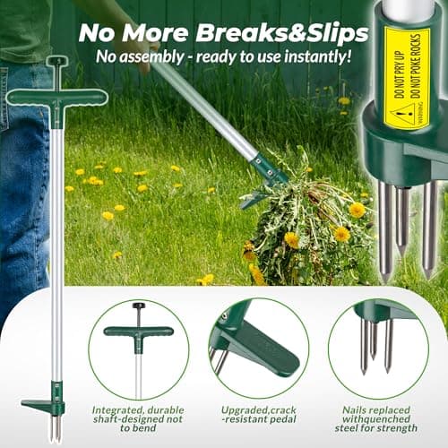 Walensee Weed Puller, Stand Up Weeder Hand Tool, Long Handle Garden Weeding Tool with 3 Claws, Hand Weed Hound Weed Puller for Dandelion, Standup Weed Root Pulling Tool and Picker, Grabber (1 Pack) — view 4