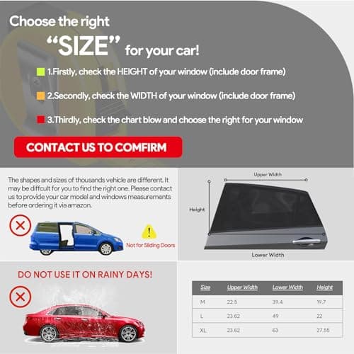 AUGOLA Car Window Shades，for Baby/Camping UV-Protection 2PCS Medium 39"x19"