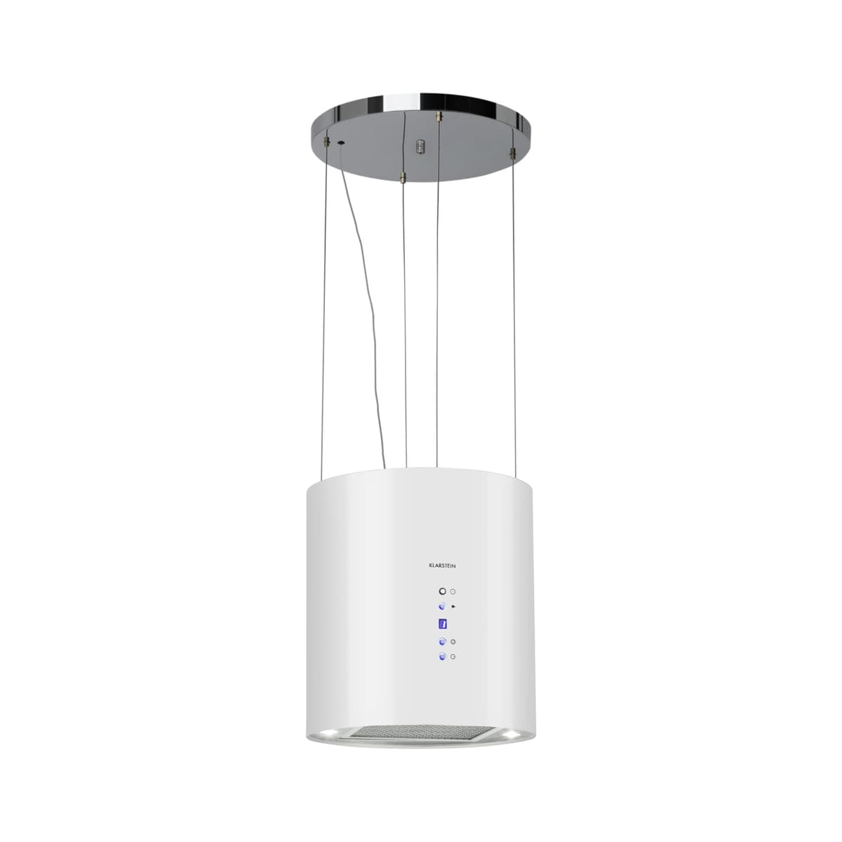 Klarstein Hanging Island Cooker Hood, Extractor Fan for Kitchen Islands, 558m³/h Airflow, Timer, Adjustable Kitchen Extractor Fan w/Chandelier Design, 3 Mode Cooker Hoods, Activated Carbon Filters