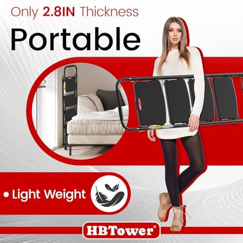 HBTower 4 Step Ladder, Step Stool Foldable with Wide Anti-Slip Pedal, Sturdy Steel Ladders for Home Adults Kitchen — view 4