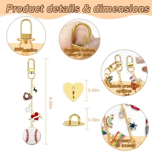Daisy Bee Charms Chain Compatible with Kindle Booklover E-Reader Keychain — view 3