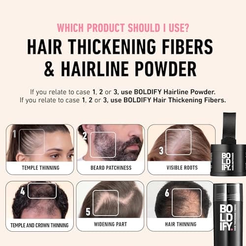 BOLDIFY Hairline Powder - Root Touch Up Hair Color for Gray Coverage - Bald Spot Concealing Hair Powder for Women & Men - 24-Hour Stain-Proof - Black — view 5