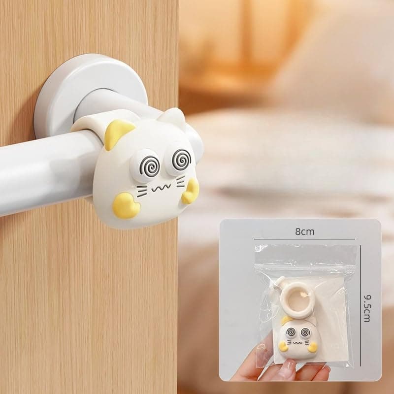 3 almohadillas de silicona para manija de puerta, protector de pared, protector de puerta, protector de perilla anticolisión para ventana del hogar y dormitorio (blanco, azul y caqui) — view 5
