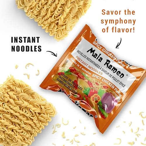 Mala Ramen Instant Noodle - Spicy Chicken Noodles 85G (Case Of 24) 2.04 Kg - Cooks In 3 Minutes — view 2