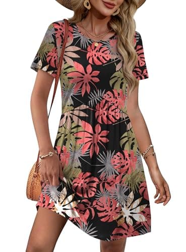 Summer Dresses for Women Summer Outfits Vacation Outfits Resort Wear Beach Hawaiian Dresses for Women Leaf M — view 4