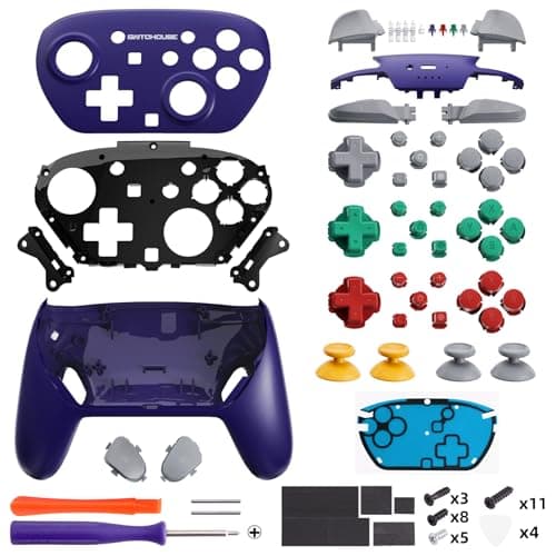 eXtremeRate DIY Replacement Full Set Shell Buttons for Nintendo Switch 2 Pro Controller, Custom Faceplate Rear Bottom Cover with Thumbsticks ABXY Dpad ZLZR for Switch 2 Pro - Classic SwitchCube Style — view 2