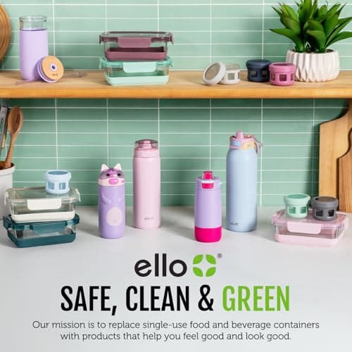Ello Pop & Fill 18oz Stainless Steel Kids Water Bottle with Quick Fill Lid | Vacuum Insulated BPA Free Bottle with Leak Proof Straw and Chug Lid, Dishwasher Safe, Gift For Kids Teens, Cheetah — view 9
