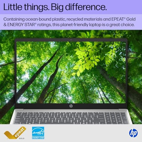 HP 15.6 inch Laptop, HD Touchscreen Display, AMD Ryzen 3 7320U, 8 GB RAM, 128 GB SSD, AMD Radeon Graphics, Windows 11 Home in S Mode, Natural Silver, 15- fc0099nr — view 5