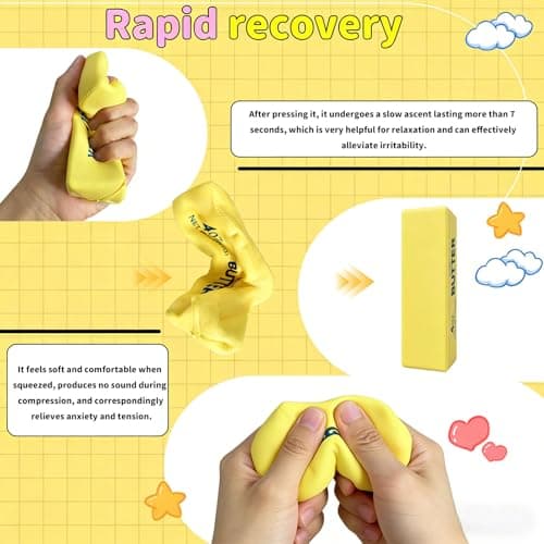 Slow Rebound Cute Butter Squeeze Stress Balls, 2026 New Realistic Soft Butter Stick Fidget Toy,Slow Rising Portable Squishy for Adults Anxiety & Stress Relief, Sensory Gifts for Office, Home (2pcs) — view 4