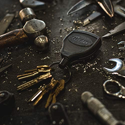 Key-Bak Super48 HD 8oz. Locking Retractable Key Holder, 48" Retractable Cord, Black Polycarbonate Case, Steel Belt Clip, Oversized Split Ring — view 5