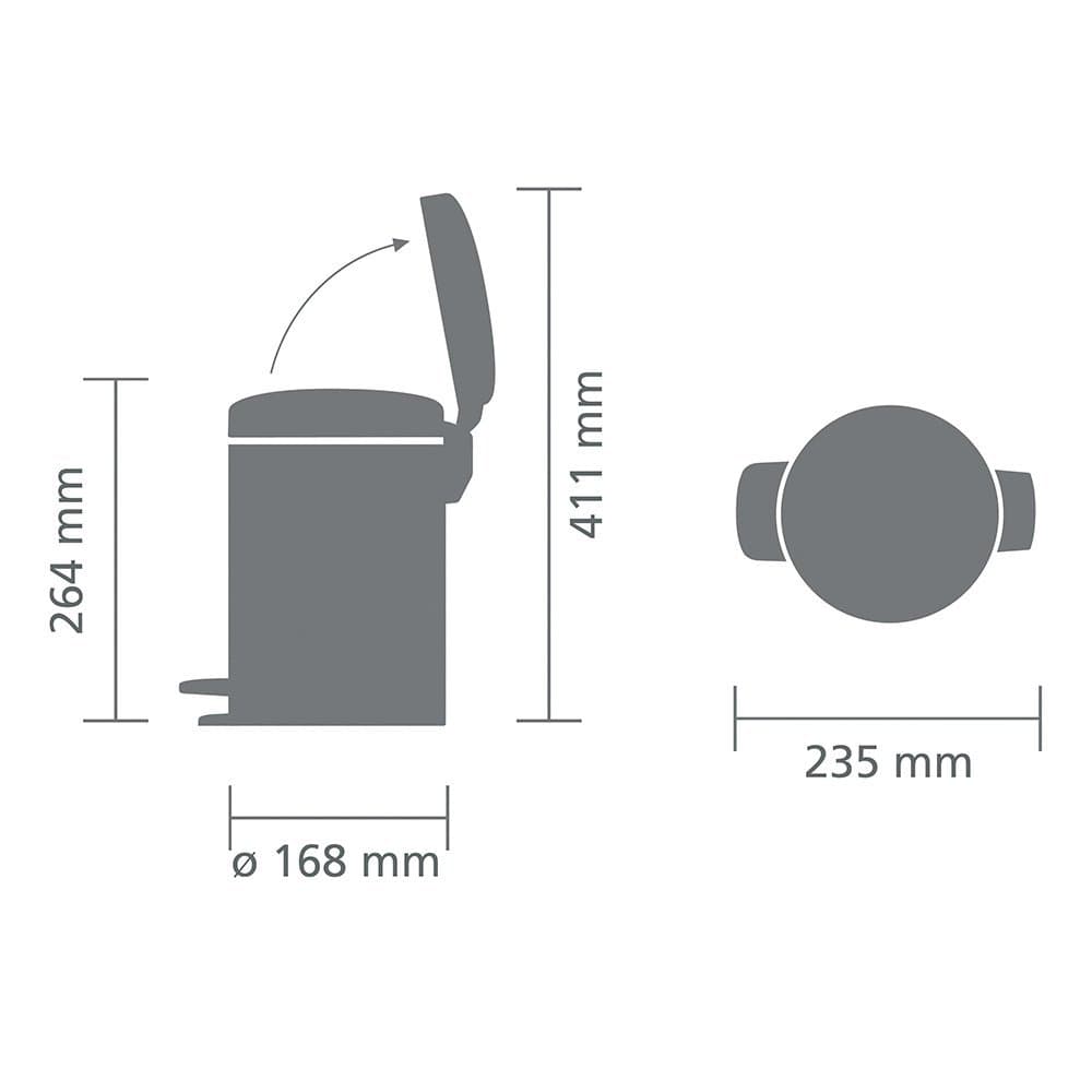 Brabantia Cubo de basura con pedal, Blanco, 3 l — view 7
