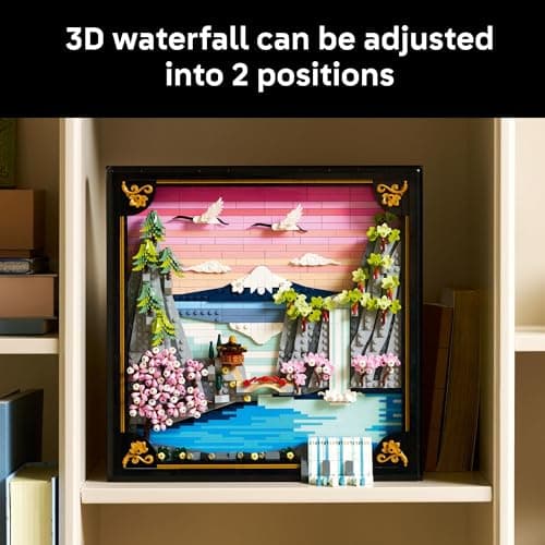 LEGO Art Japanese Cherry Blossom Landscape Building Set for Adults - Room Decoration & Gift for Women & Men, Ages 18+ - Framed Wall Decor, Stand or Hang to Display - 31218 — view 4