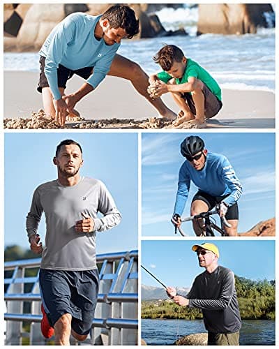 Roadbox Mens UPF 50+ UV Sun Protection Shirts Outdoor Long Sleeve SPF Diving Rash Guard for Fishing Hiking Swimming — view 4
