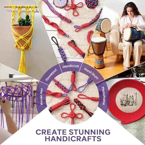 Soft Silk Tying Rope - Skin-Friendly Shiny Colored Nylon Binding Ropes, Durable Multi-Purpose Satin Braided Twisted Decorative Cord, Thickness 8MM, Each 32-Foot Long (2 Purple) — view 3