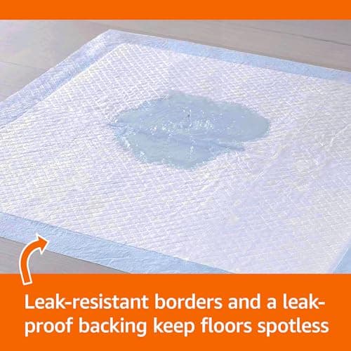 Amazon Basics Disposable Dog Training Pads with 5-Layer Leak-Proof Design, Quick-Dry Surface, Regular, 22 x 22 Inches, 30-Pack — view 2