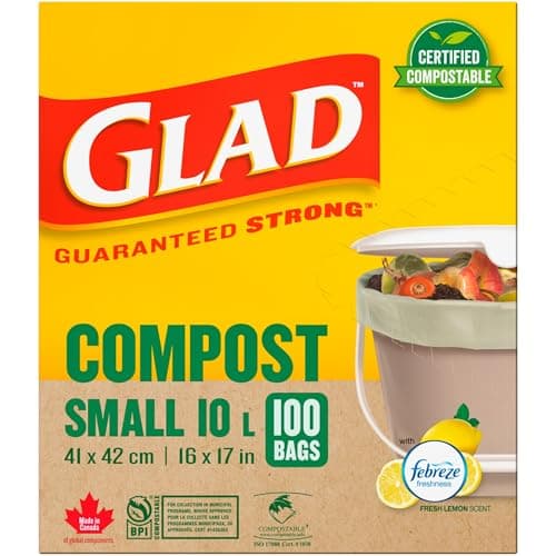 Glad 100% Compostable Bags - Small 10 Litres - Lemon scent 100 Compost Bags — view 3