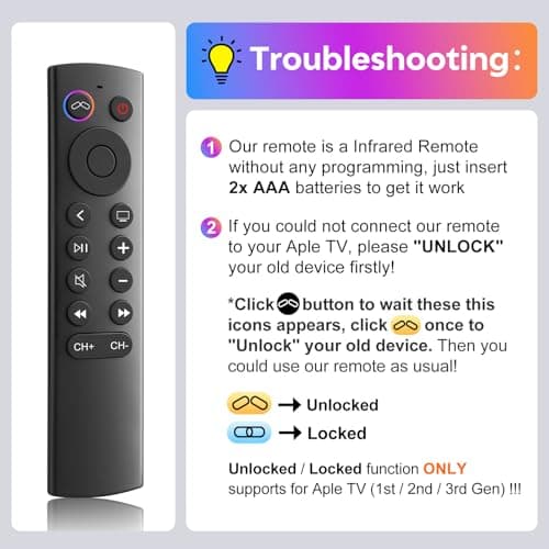 Replacement Remote Control for Apple TV 4K/HD(NOT Siri & Voice Control) 1-Year Warranty — view 5