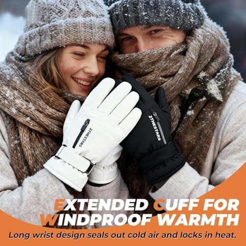 2THESTARS Winter Ski Gloves Waterproof Windproof Snow Gloves Thermal Insulated Touchscreen with Pocket for Men Women Cycling Hiking Outdoor Sports Work (Black,Large) — view 5
