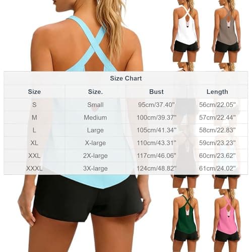 Tank Tops for Women Fashion Cross Backless Workout Crewneck Sleeveless Racerback Shirts Open Back Athletic Clothes Ladies Tank Tops Black X-Large — view 3