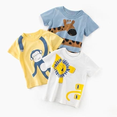 Winzik Boys 4-Pack Shirts,Toddler Boys' Tops Tees T Shirts Kids Short Sleeve Summer Clothes 2-8T (18-24 Months, 4-Pack 1#) — view 7