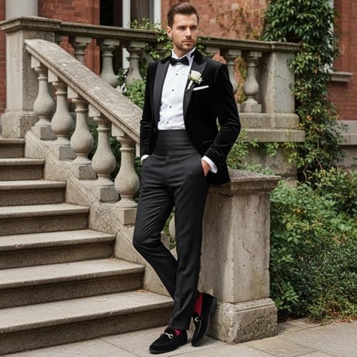 HEEZ Men's Slip On Dress Loafers,Tuxedo Shoes for Men with Velvet Upper, Comfortable Formal Dress Shoes for Wedding Prom Party Dance