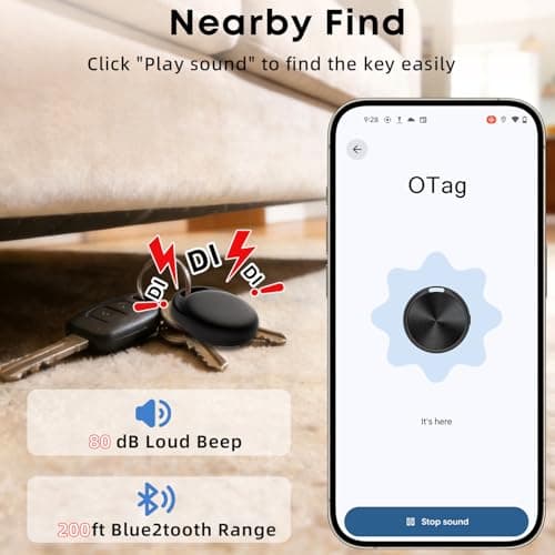 Android Tracker Tag 2 Pack, Smart Tag Compatible with Google Find Hub, Bluetooth Key Finder, Luggage Tracker for Suitcase, Item Locator for Keys,Wallet,Pets,Bag, Replaceable Battery — view 4
