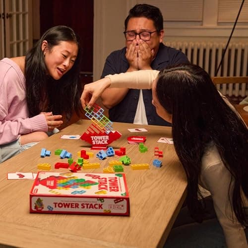 Tower Stack by Relatable - PAL Award 2025 Winner, Exciting Tower Game for Family Game Night, Building Toys for Kids - Includes 44 Cards, 32 Blocks, 1 Tower Body, Stand and Instructions — view 4