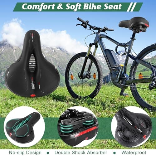 Comfortable Seat Cushion for Men Women with Dual Shock Absorbing Ball Memory Foam Waterproof Wide Bicycle Saddle Fit for Road Bikes — view 2