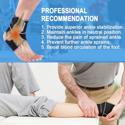 Beister Adjustable Compression Ankle Brace, Elastic Foot Support Wrap, Sprains Foot Brace for Sports Protect, Arthritis, Plantar Fasciitis, Achilles Tendonitis — view 4