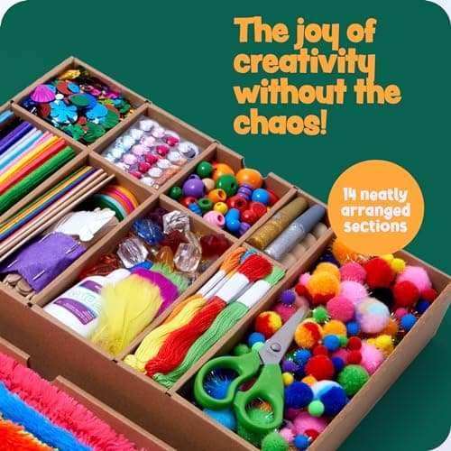 Arts and Craft Kit Vault - 1000+ Piece Crafts Kit Library in a Box for Kids Ages 8 9 10 11 & 12 Year Old Girls & Boys - Crafting Supplies Set Kits - Gift Ideas for Preschool Kids Project Activity — view 3
