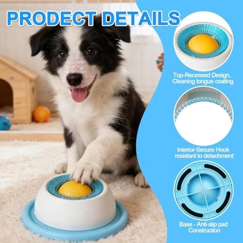 2026 New Dog Lick Ball,Licking A Bal l Add More Fun Bowl, Dog Lick Ba ll Bowl,Licking A Ball for Dogs,Slow Down Eating Speed and Add More Fun for Your Dog and Cats. — view 2