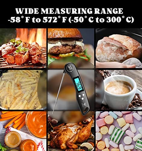 DOQAUS Digital Meat Thermometer - Instant Read Food Thermometer with Backlight & Reversible Display for Cooking Turkey Grill BBQ Oven Candy Kitchen Essentials — view 7