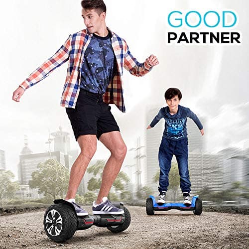Gyroor Warrior 8.5 inch G2 All Terrain Off Road Scooter with Bluetooth Speakers and LED Lights, Self Balancing Scooter for Kids ages 6-12 and Adults