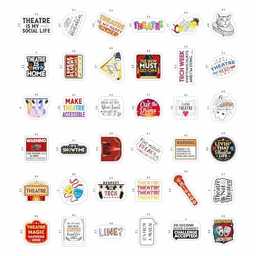 100Pcs Theatre Stickers for Laptop, Drama Stickers and Decals - Theatre Gifts - Drama Party Supplies - Gift for Women & Men — view 2