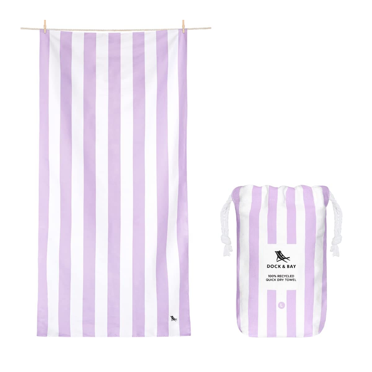 Dock & Bay Beach Towel - Quick Dry, Sand Free - Compact, Lightweight - 100% Recycled - Includes Bag - Cabana - Whitsunday Blue - Large (160x90cm, 63x35) — view 39