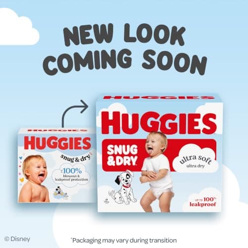 Huggies Size 1 Diapers, Snug & Dry Newborn Diapers, Size 1 (8-14 lbs), 44 Count, Packaging May Vary
